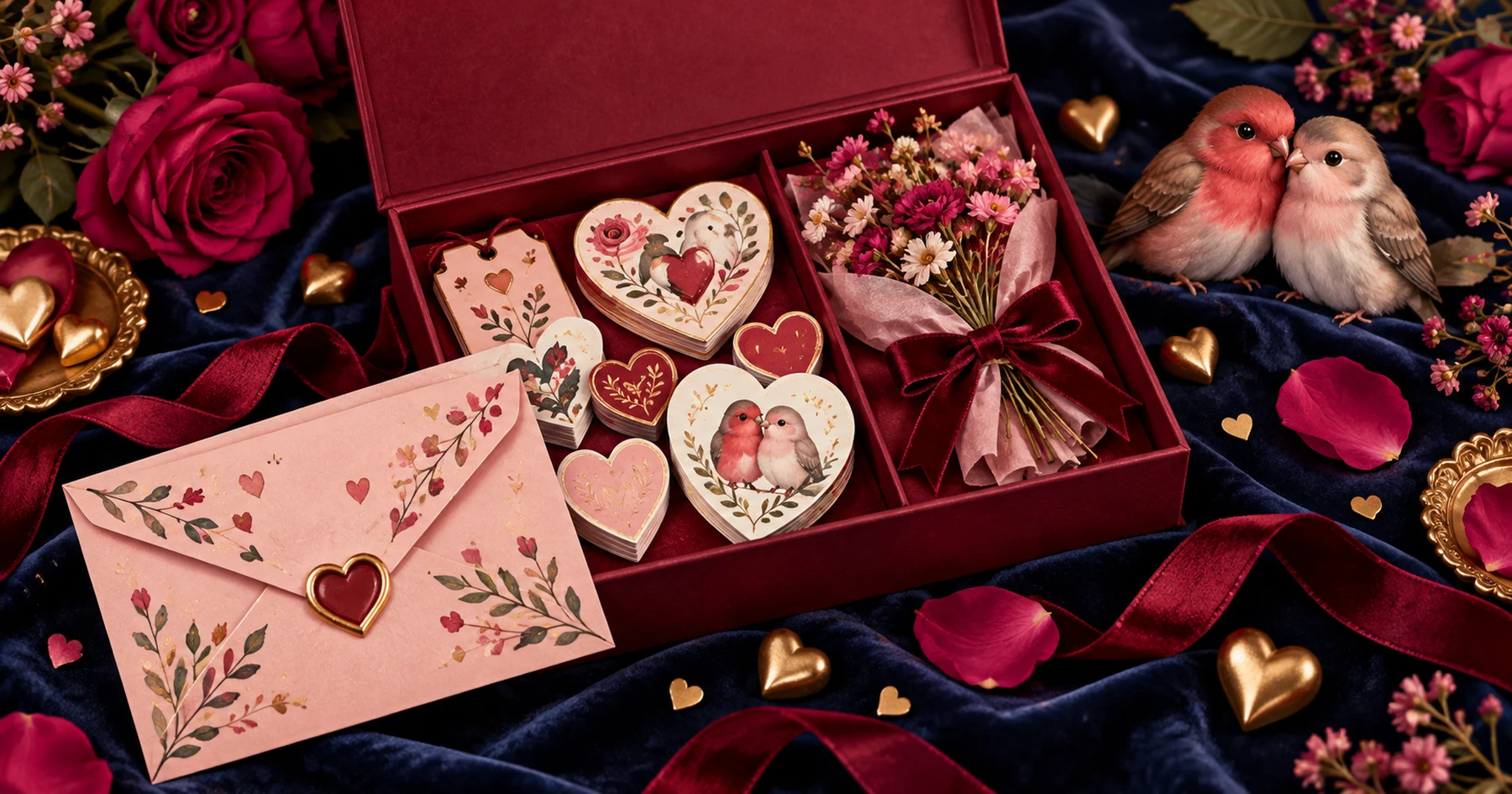 Composition romantique pour accompagner un message d’amour