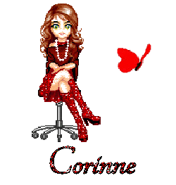 Prénom Corinne en signature animée
