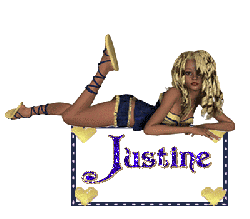 Prénom Justine en signature animée