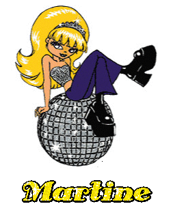 Prénom Martine en signature animée