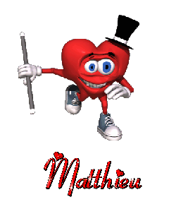 Prénom Matthieu en signature animée