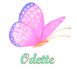 Prénom Odette en signature animée