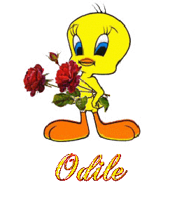 Prénom Odile en signature animée