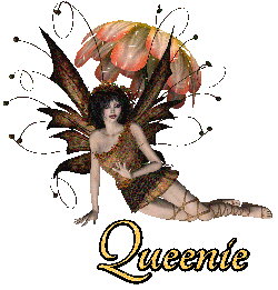 Prénom Queenie en signature animée