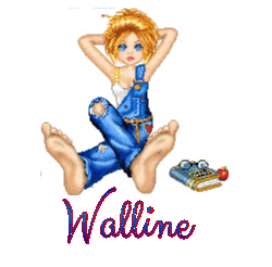 Prénom Walline en signature animée