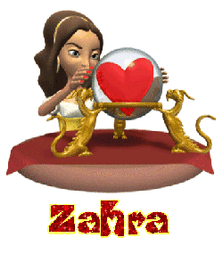 Prénom Zahra en signature animée