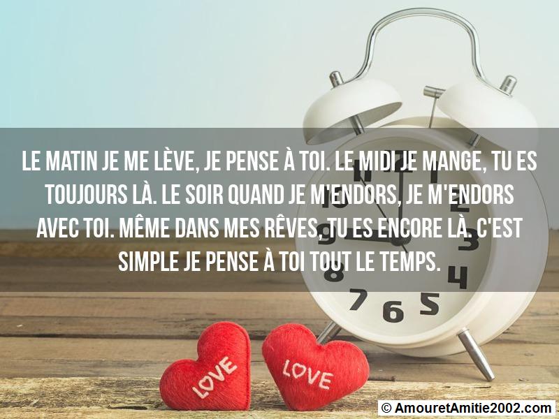 Message Amour Le Matin Je Me Leve Je Pense A Toi