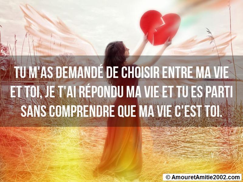 Proverbe Amour Tu M As Demande De Choisir Entre Ma Vie Et Toi